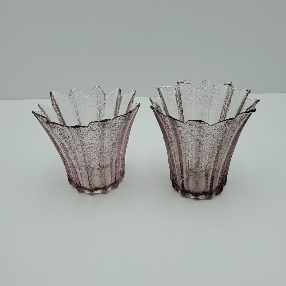 Amethyst Glass Votive Candle Holders Frosted Purple Glass Candle Jars